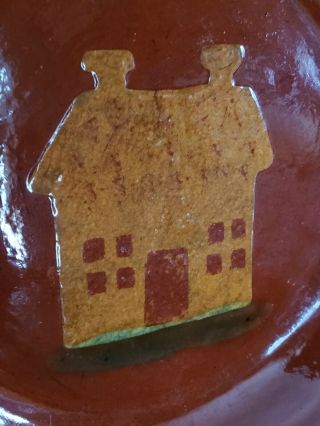1986 Ned Foltz of Pennsylvania Redware Pottery Deep or Pie Plate House 10 