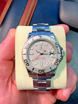 35mm Rolex Yacht - Master Watch With Platinum Bezel,  Gray Dial 168622