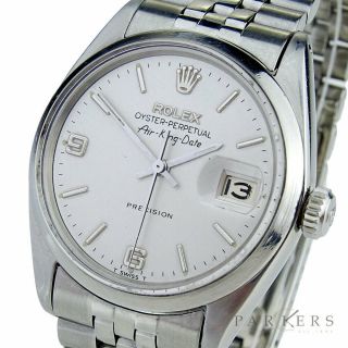 ROLEX AIR - KING DATE OYSTER PERPETUAL STAINLESS STEEL WRISTWATCH 5700 C.  1963 2