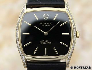 Rolex Cellini 18k Yellow Gold Diamond Mens 32mm Swiss Made 1975 Luxury Watch N47