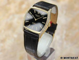 Rolex Cellini 18k Yellow Gold Diamond Mens 32mm Swiss Made 1975 Luxury Watch N47 2