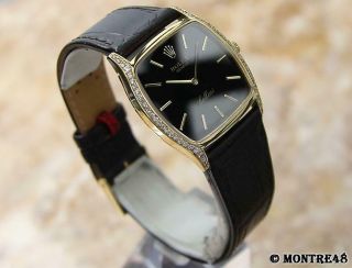 Rolex Cellini 18k Yellow Gold Diamond Mens 32mm Swiss Made 1975 Luxury Watch N47 3