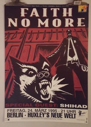 Faith No More Shihad 1995 Concert Poster