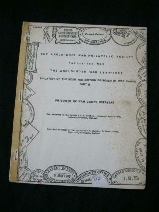 Anglo - Boer War & Pow Camps Part B Prisoner Of War Camps Overseas By Abwps