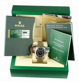 Rolex Oyster Perpetual 116000 Black Concentric 36mm Arabic Steel Watch