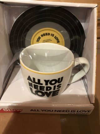 Bluw The Beatles All You Need Is Love Lyric Cup & Saucer Brand
