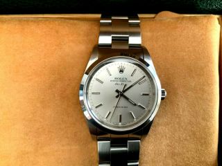 Rolex Air King Precision Stainless Silver Dial 34mm Watch Oyster Band 2