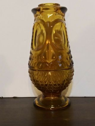 Viking Art Glass Amber Owl Glimmer Fairy Tea Lamp 7 " Unique Color