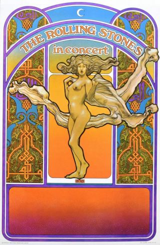 Rolling Stones In Concert Poster David Byrd Designed 1969