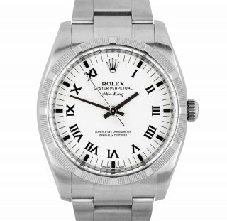 Rolex Air - King Oyster Perpetual Steel White Roman 114210 34mm Watch 114200