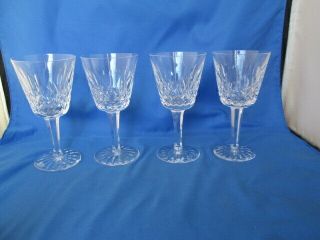 Set Of 4 Waterford Crystal Lismore Claret Wine Glasses 5 7/8 " 5 Oz Older Mark