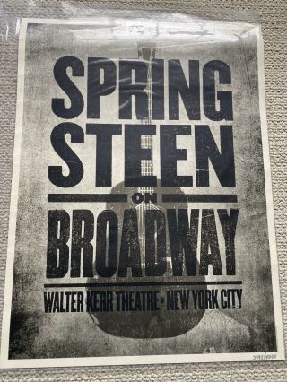 Bruce Springsteen On Broadway Exclusive Poster 4 Nyc Ltd 3995/4000