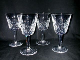 Set Of 4 Waterford Crystal Lismore 5 7/8 " Claret White Wine Glasses Ireland