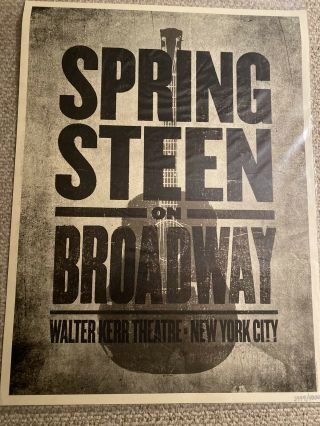 Bruce Springsteen On Broadway Exclusive Poster 4 Nyc Ltd 3999/4000