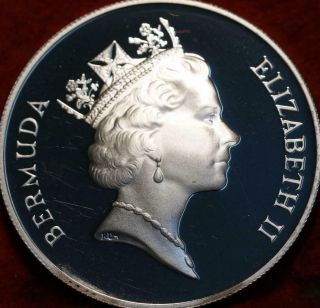 Uncirculated 1986 Bermuda 1 Dollar Sea Turtle Silver Foreign Coin
