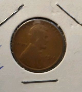 1914 - D Key Date Lincoln Wheat Cent Penny Scratches On Reverse