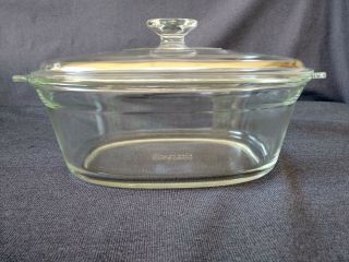 Pyrex Clear Glass 3 Quart Roaster 703 With Lid