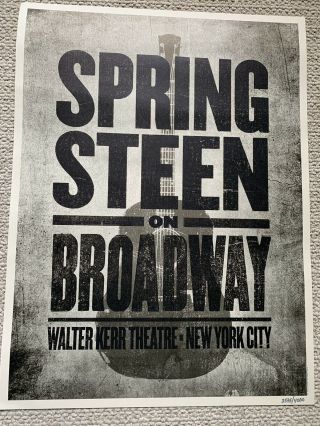 Bruce Springsteen On Broadway Exclusive Poster 4 Nyc Ltd 3575/4000