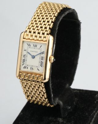 Cartier Tank Louis Ref 6600 18k Yellow Gold Ladies Wristwatch