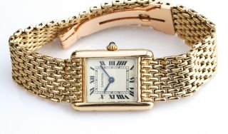 Cartier Tank Louis Ref 6600 18k Yellow Gold Ladies Wristwatch 2