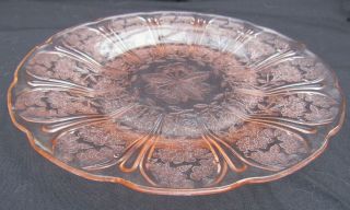 1930s Jeannette Glass Cherry Blossom Pink Depression Glass 9 " Dinner Plate