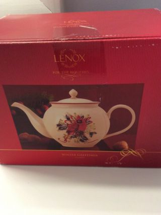 Lenox Teapot Winter Greetings Red Cardinal 2