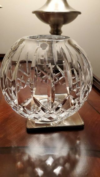 Waterford Crystal Round Rose Bowl Lismore 6 " Clear With Sticker.  No Box.
