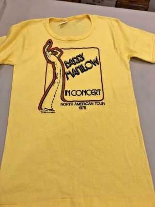 Barry Manilow In Concert 1978 Vintage Concert T - Shirt Yellow Med.  Ec