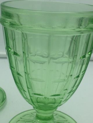 Hazel Atlas Depression Glass COLONIAL BLOCK GREEN 8 3/4 