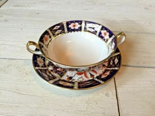 Tiffany Royal Crown Derby Tradition Imari Ely Chelsea Cream Soup Cup & Stand