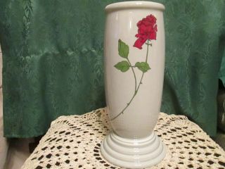 Fiesta Ware Retired Gray Rose Decal Millennium Iii Vase Outlet Exclusive
