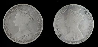 1868 1860 Queen Victoria Great Britain One Florin Silver Coin