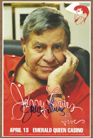Jerry Lewis Autographed Live Show Gig Poster The Caddy,  The Patsy,  The Bellboy