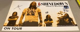 Shinedown 2003 Rare On Tour Promo Poster Leave A Whisper Band Signed 11x17