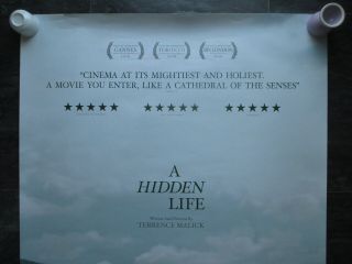A HIDDEN LIFE UK MOVIE POSTER DOUBLE - SIDED UK ONE SHEET RARE 2