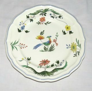 Gien France Oiseaux De Paradis - Bird Of Paradise - 10.  1/2 " Dinner Plate