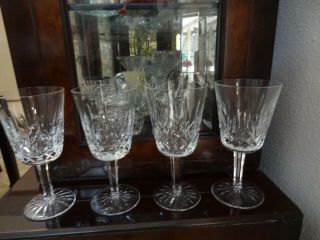 Waterford Crystal Lismore Set 4 Made Ireland Wine Claret 8 Ozs.