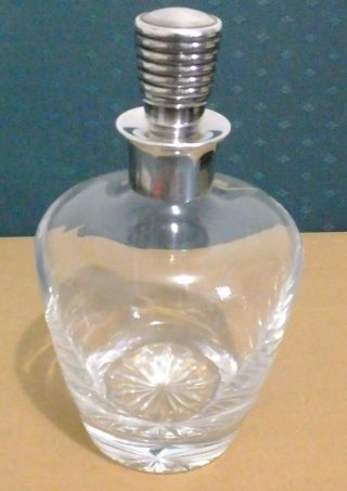 Quality Christofle Crystal Decanter Silver Mounted Stopper Named And On Base