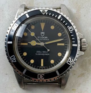 Vintage Tudor (by Rolex) Submariner Wristwatch Ref.  7016/0 Black Dial