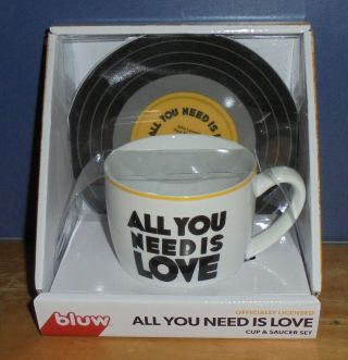 Bluw The Beatles All You Need Is Love Lyric Cup & Saucer Brand 2015