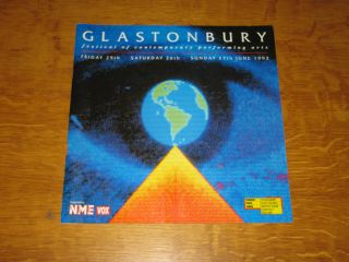 Glastonbury Festival 1993 Programme - The Velvet Underground Kinks Black Crowes