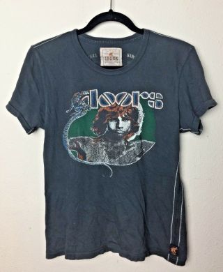 The Doors Trunk Ltd Womens Sz 2 Black Concert Shirt/band T Jim Morrison Lizard