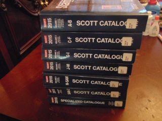 Complete Set Of 2015 Scott Catalogs (6 Worldwide,  Us Specialized)