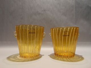 Venini For Disaronno - 2 Amber Glass Ice Buckets - Nwt - Italy - Unique