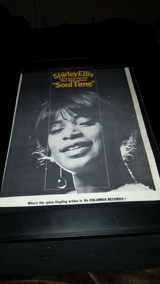 Shirley Ellis Soul Time Rare Promo Poster Ad Framed