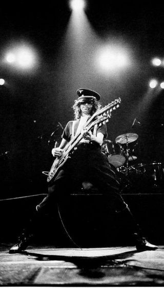 Led Zeppelin Jimmy Page Gibson Sg Guitar Wwii German Cap Concert Photo Poster