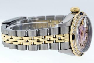Rolex Women ' s Datejust S/Steel - 18K Yellow Gold Pink MOP Diamond Watch Sapphire 3
