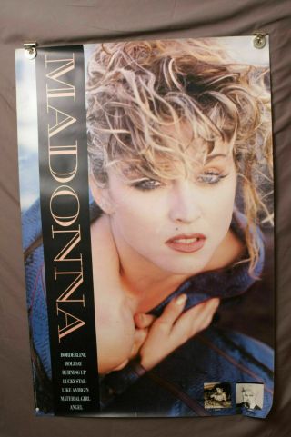 Madonna Borderline Promo Poster 1985 Sire Records Printed In Usa Vtg