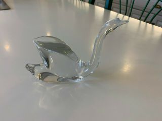 Baccarat Made In France Crystal Figurine Paperweight Swan Head Up