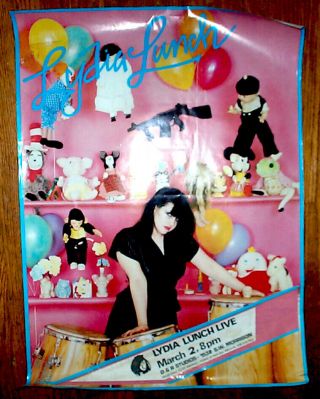 Vintage Lydia Lunch Concert Poster Portland Punk Rock 1980 Diy Kbd